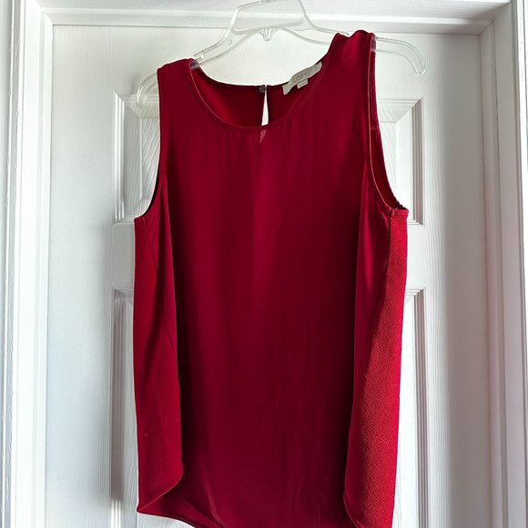 Red sleeveless blouse LOFT - Picture 1 of 3